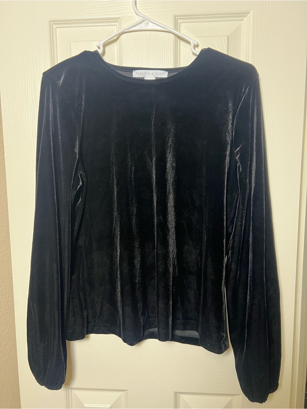 Preston & York Black Velvet Long-Sleeve Tee